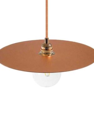 Závesná lampa Ellepi s textilným káblom a 40cm tienidlom, medená farba