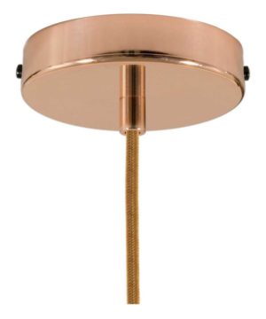 Alternative view of Závesná lampa Ellepi s textilným káblom a 40cm tienidlom, hrdzavá farba