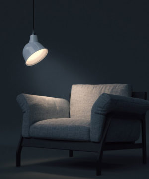 Alternative view of Závesné svietidlo Broadway s textilným káblom, biela farba