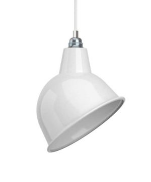 Závesné svietidlo Broadway s textilným káblom, biela farba