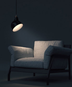 Alternative view of Závesné svietidlo Broadway s textilným káblom, čierna farba