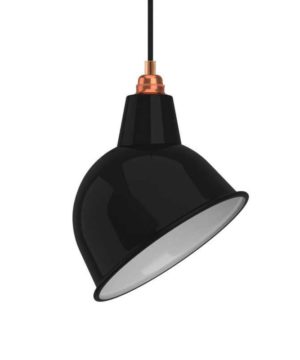 Závesné svietidlo Broadway s textilným káblom, čierna farba
