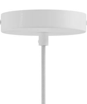 Alternative view of Závesné svietidlo Pastel s bielym textilným káblom a tmavo tyrkysovým tienidlom