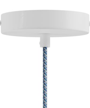 Alternative view of Závesné svietidlo Pastel s modrým textilným káblom a svetlo modrým tienidlom