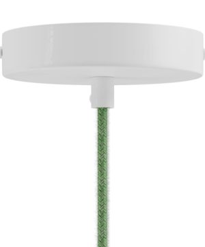 Alternative view of Závesné svietidlo Pastel so zeleným textilným káblom a svetlo zeleným tienidlom