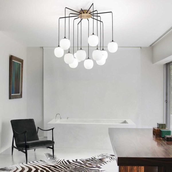 Dizajnový luster RHAPSODY SP12 v tvare pavúka, čierna farba | Ideal Lux - Image 2