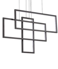 Dizajnový závesný LED luster FRAME SP RETTANGOLO, 3000k, čierna farba | Ideal Lux