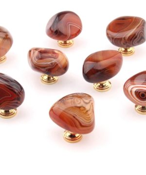 Luxusná úchytka na nábytok SILK CARNELIAN ACHATAGATE , 25-45mm