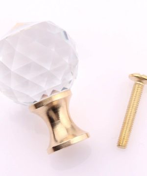 Úchytka na dvierka v tvare DIAMOND SPHERE, zlatá, 30mm