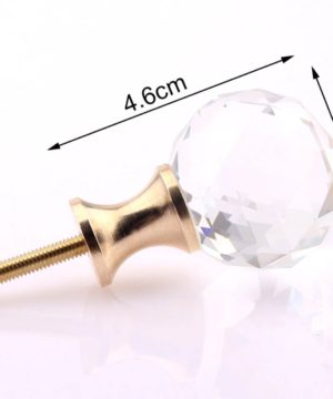 Úchytka na dvierka v tvare DIAMOND SPHERE, zlatá, 30mm