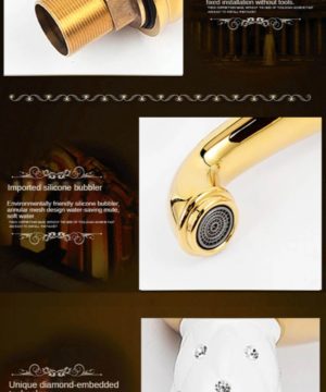 Vintage vodovodná batéria s drobnými kryštálikmi a bielou úpravou