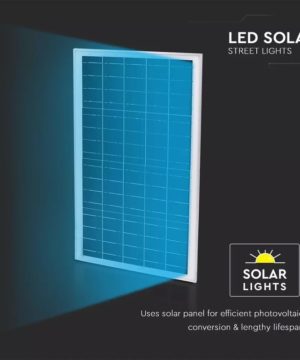 LED solárne pouličné svietidlo s IR diaľkovým ovládaním, Studená biela, 50W, 4000lm, IP65 – Obrázok 3
