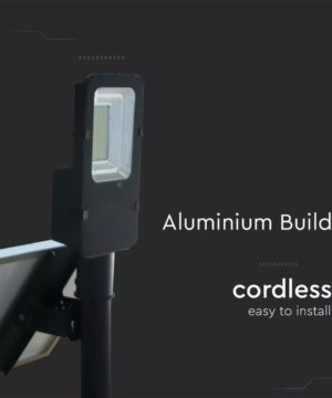 LED solárne pouličné svietidlo s IR diaľkovým ovládaním, Studená biela, 50W, 4000lm, IP65 – Obrázok 4