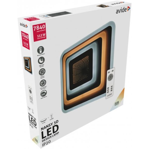 LED stropné svietidlo Design Nansy 3D, 112W, RF ovládanie, 7840lm - Image 2