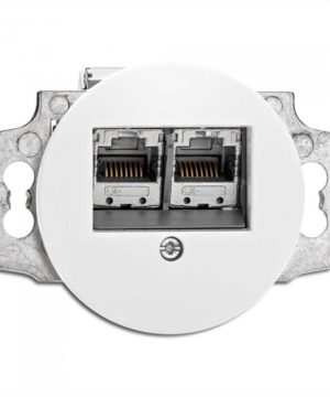 Porcelánová retro dátová zásuvka 2xRJ45 (CAT.6a), (bez rámčeka)