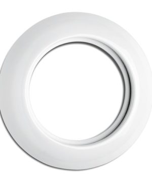 Porcelánový rámček okrúhly 1-násobný, biely porcelán (pre stmievač, RJ45 dátovú, televíznu a USB zásuvku)