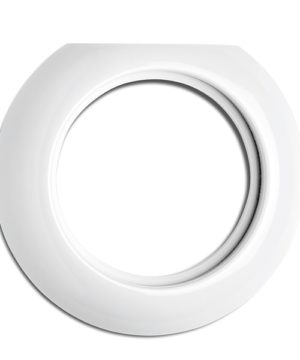 Porcelánový rámček okrúhly viac-násobný krajný pre RJ45 a TV/R, biely porcelán
