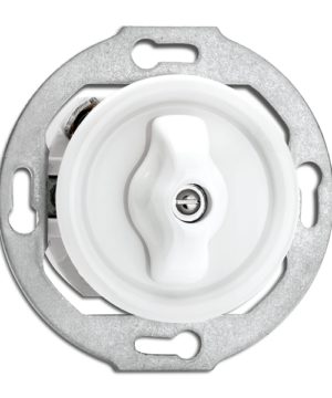 Porcelánový retro otočný ovládač žalúzií, (bez rámčeka) biely porcelán