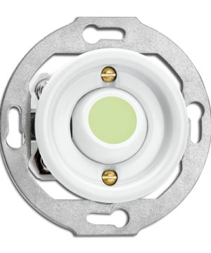 Porcelánové retro tlačidlo bez symbolu, fluorescenčné (1/0), (bez rámčeka) biely porcelán