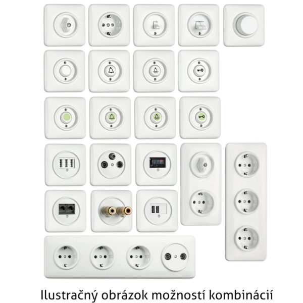 Rámček štvorcový 2-násobný, biely duroplast - Image 2