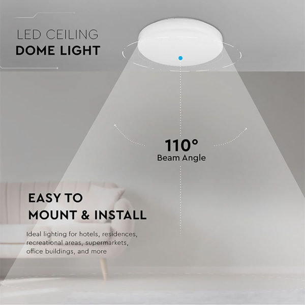 LED stropné kruhové svietidlo do vlhkého prostredia IP44 – 15W, Teplá biela, 20cm, 1800lm - Image 9