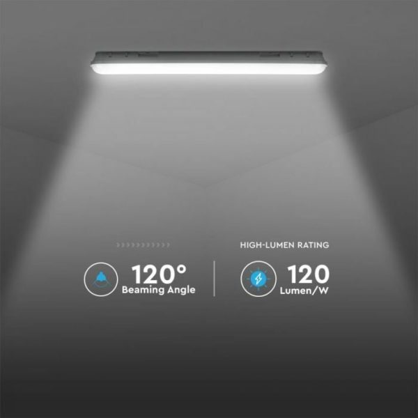 Lineárne LED pracovné svietidlo IP65, 48W, 6400K, 5760lm, 150cm, číre - Image 6