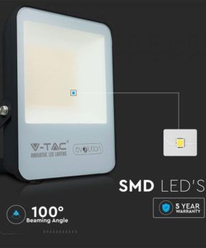 Alternative view of Reflektor LED PRO 50W, Studená biela, 6400K, 6850lm, čierna farba