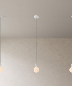 Alternative view of Závesné svietidlo pavúk s 3 objímkami v bielej farbe