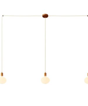 Závesné svietidlo pavúk s 3 objímkami v brúsenej medenej farbe