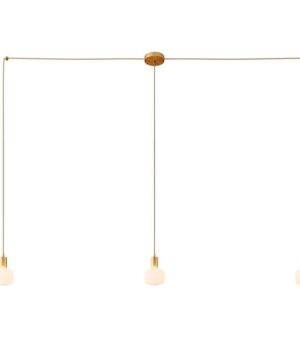 Závesné svietidlo pavúk s 3 objímkami v brúsenej mosádznej farbe