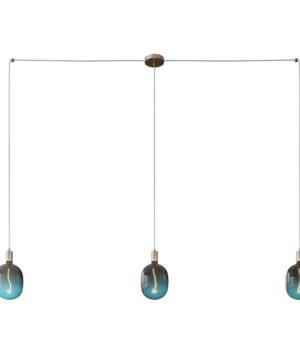 Závesné svietidlo pavúk s 3 objímkami v brúsenej titánovej farbe