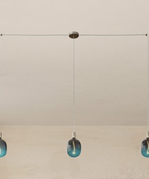 Alternative view of Závesné svietidlo pavúk s 3 objímkami v brúsenej titánovej farbe