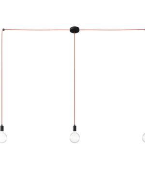 Závesné svietidlo pavúk s 3 objímkami v čiernej farbe