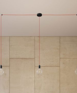 Alternative view of Závesné svietidlo pavúk s 3 objímkami v čiernej farbe