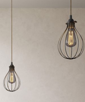 Alternative view of Závesné svietidlo pavúk s 3 retro tienidlami v čiernej farbe