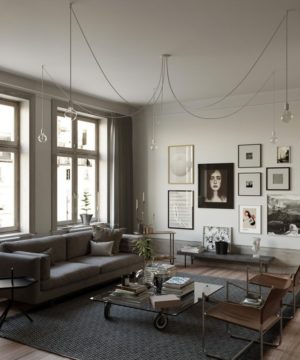 Alternative view of Závesné svietidlo pavúk s 5 päticami v bielej farbe