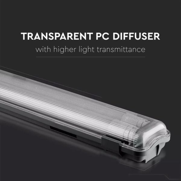 Lineárne LED trubicové svietidlo IP65, 36W, 6400K, 3400lm, 120cm - Image 2