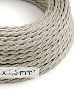 Kábel so širokým priemerom 3x1,50 skrútený v Ivory farbe, umelý hodváb, 1 meter