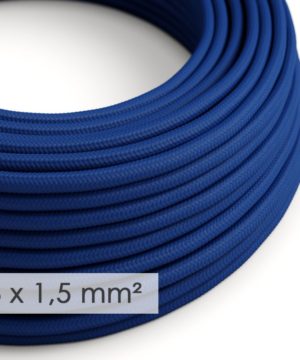 Kábel so širokým priemerom 3x1,50 v kráľovskej modrej farbe, umelý hodváb, 1 meter