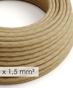 Kábel so širokým priemerom 3x1,50 v podobe retro lana, juta, 1 meter