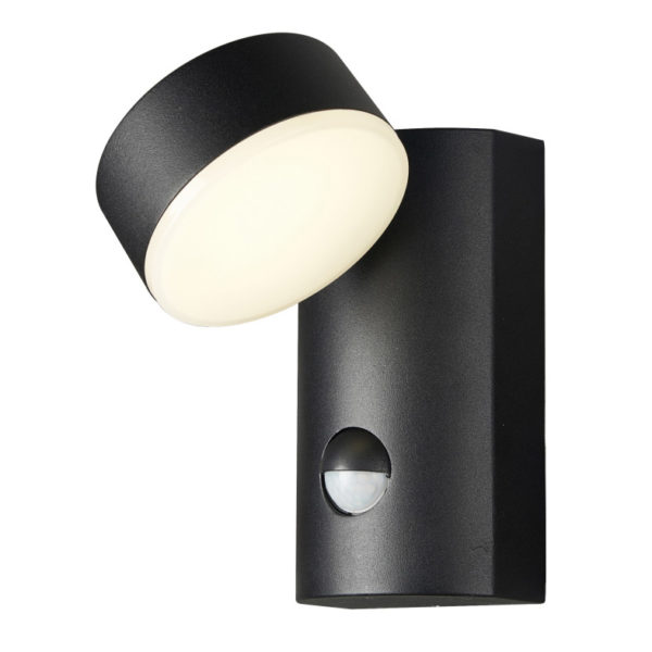 LED Moderná exteriérová nástenná lampa SIRAZ s pohybovým senzorom, 12W, 504lm, IP54, Teplá biela