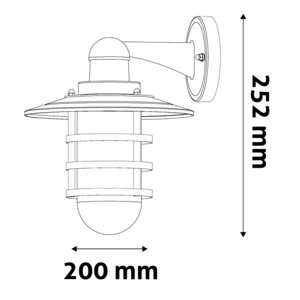 Vonkajšia nástenná lampa HERMOSA DOWN, IP44 - Image 2