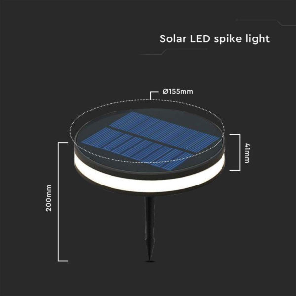 LED solárne záhradné napichovacie svetlo, IP54, 1.8W, čierna farba - Image 4