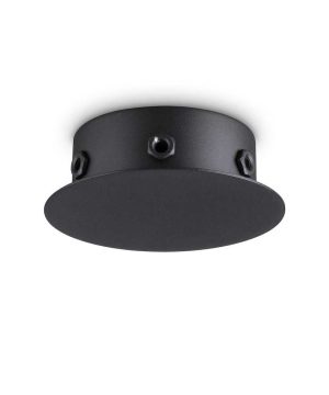 Rozbočovacia magnetická stropná rozeta pre 6 svietidiel v čiernej farbe | Ideal Lux