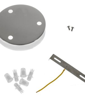 Stropná rozeta pre 3 svietidlá, 12cm, kov, chrómová farba – Obrázok 3