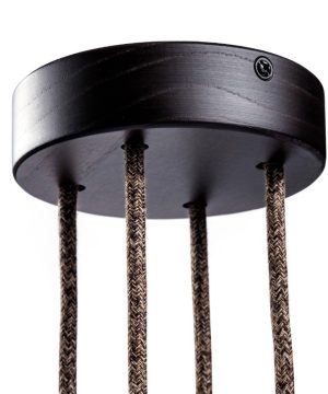 Drevená stropná rozeta pre 4 svietidlá, wenge farba