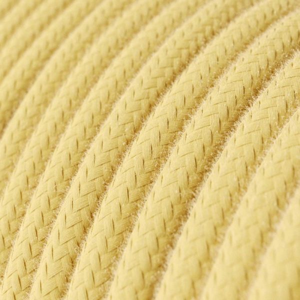 Textilný kábel bavlnený v bledo žltej farbe, 2 x 0.75mm, 1 meter - Image 2