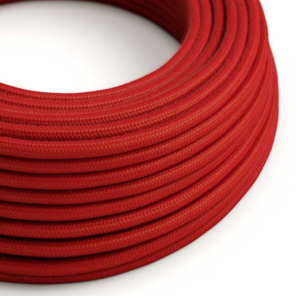 Textilný kábel bavlnený v červenej farbe, 2 x 0.75mm, 1 meter