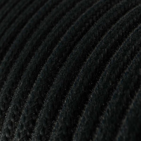 Textilný kábel bavlnený v čiernej farbe, 2 x 0.75mm, 1 meter - Image 2