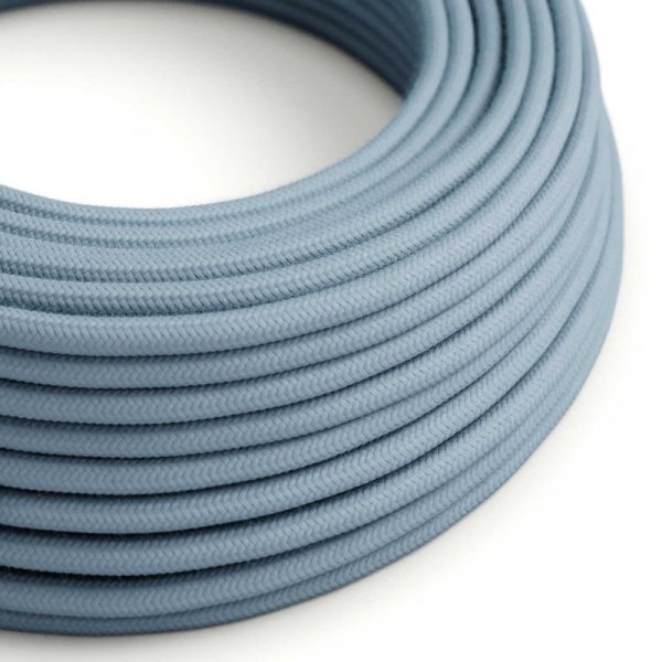 Textilný kábel bavlnený v oceánovej farbe, 2 x 0.75mm, 1 meter